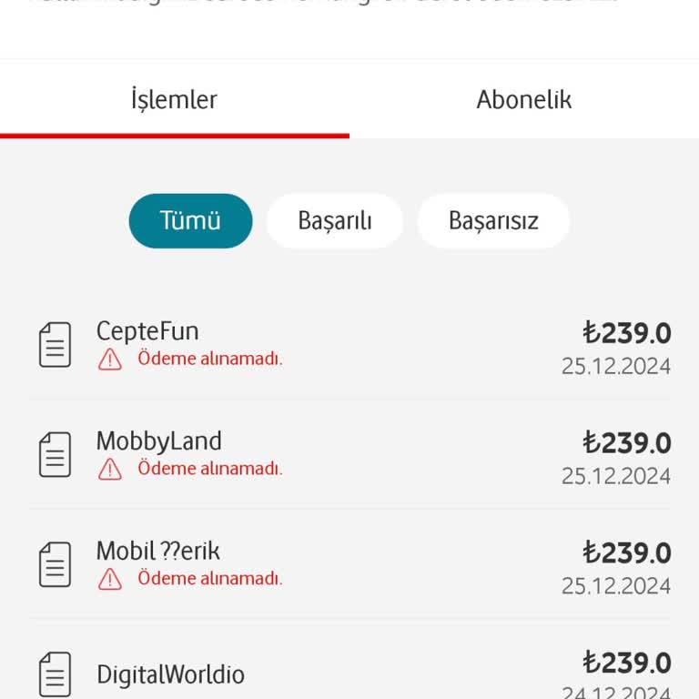 Entertainmentzone Vodafone Mobil Ödeme Mağduriyeti