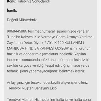 Trendyol'dan Eksik Kahve Siparişi Ve Çözüm Sunulmaması