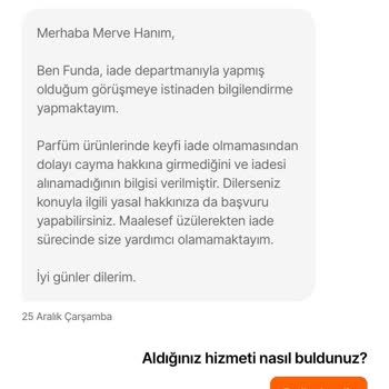 Hepsiburada'dan Geç Gelen Parfüm İadesi Sorunu