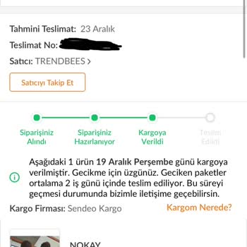 Trendyol'da Sipariş Teslimat Sorunu Ve Ücret İadesi Talebi