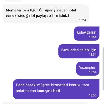 Eksik Sipariş Ve İade Sorunu