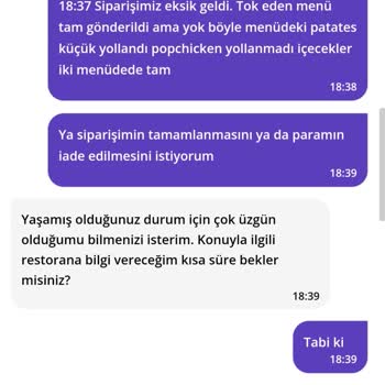 Eksik Sipariş Ve İade Sorunu