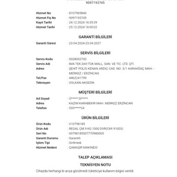 Regal Çamaşır Makinesi İle Bitmeyen Sorunlar