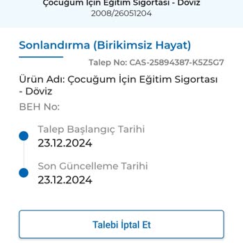 Eğitim Sigorta Poliçesi İptalinde Belge Sorunu