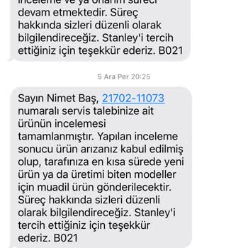 Stanley Termos Garanti Sorunu Ve Ücret Talebi