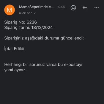 Mamasepetimde.com'dan İptal Edilen Siparişin Para İadesi Sorunu
