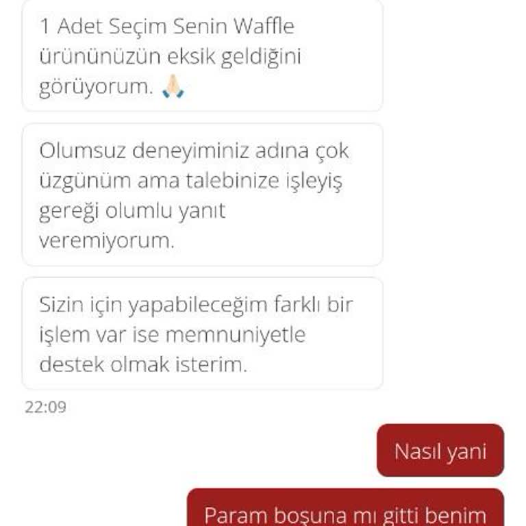 Eksik Gelen Waffle Ve Güven Sorunu