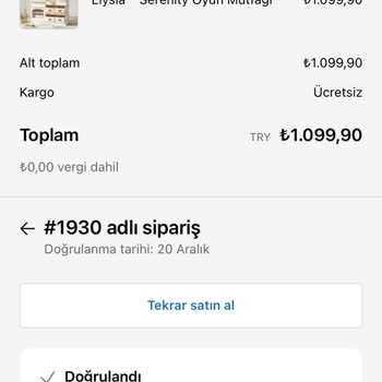 Elysia Kargoya Verilmeyen Ürün Ve İletişim Sorunu