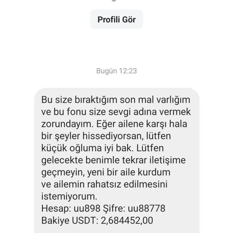 Bilinmeyen Mesaj Ve Hesap Bilgileri Hakkında Şikayet