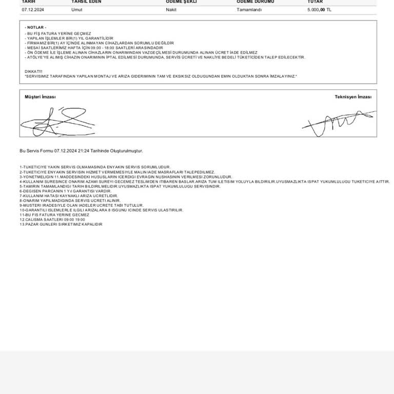 Yetkili Servis Mağduriyeti: Parça Gelmedi, İade Yapılmadı