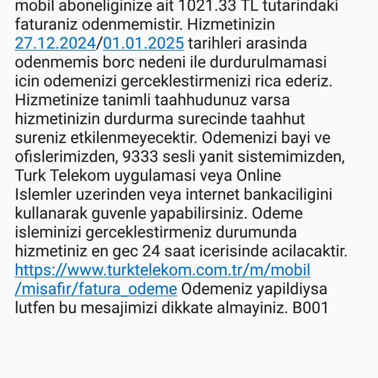Yanıltıcı Fatura Kapanış Tarihi