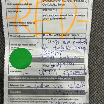 Joie Spin 360 Oto Koltuğunda Güvenlik Sorunu Ve Yetersiz Destek