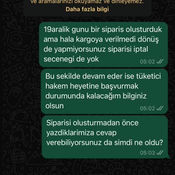 Siparişim Bir Haftadır Kargoya Verilmiyor Ve İletişim Kurulamıyor
