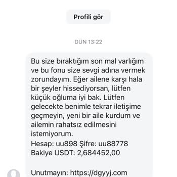 Instagram Üzerinden Gelen Kripto Para SMS Dolandırıcılığı Ve Kişisel Bilgilerin Korunması Talebi