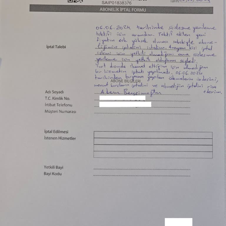 Haksız Fatura Ve Abonelik İptali Sorunu
