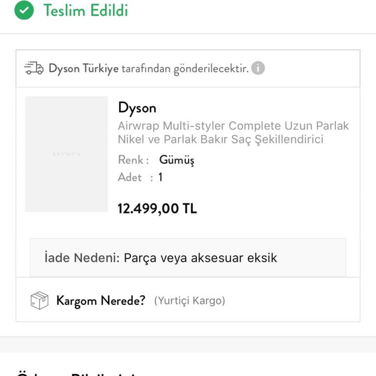 Dyson Airwrap Fön Başlığı Sorunu