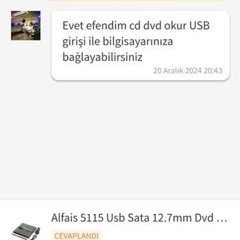 Konsol Dünyası USB Slim Portable Optical Drive Göndermedi
