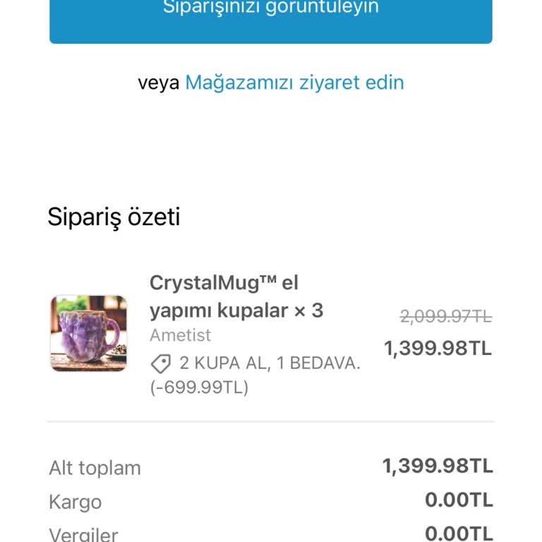 Kargom Nerede? Crystal-mug'dan Yanıtsız Sipariş!