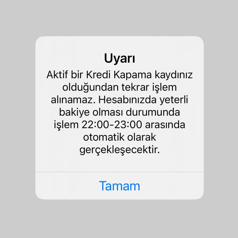 Erken Kredi Kapatma Sorunu