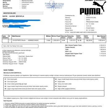 Puma'dan İade Edilen Şortun Ödemesi Hala Yapılmadı