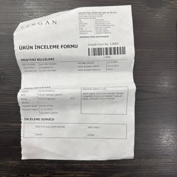 Tergan Çanta Deformasyon Sorunu Ve Müşteri Hizmetleri Hayal Kırıklığı