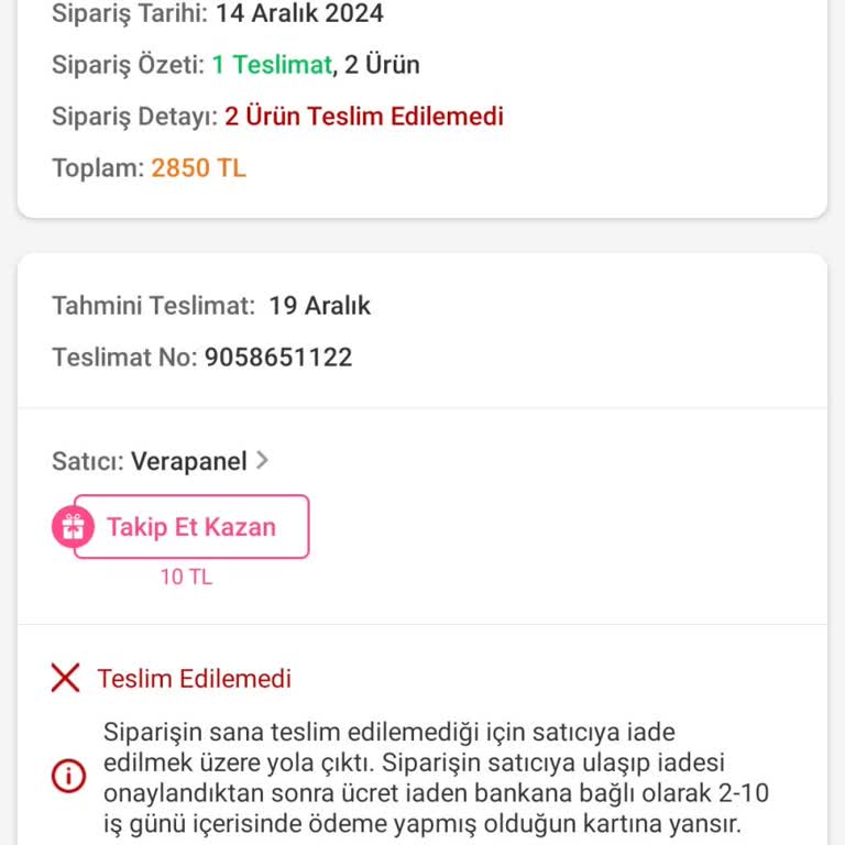 Teslim Edilemeyen Kargo Ve İade Süreci Mağduriyeti