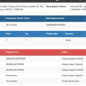 Kargom Ankara'dan Adana'ya Mı Kayboldu