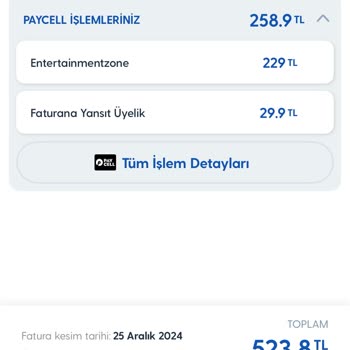 Haberim Olmadan Yansıtılan Paycell Ücreti