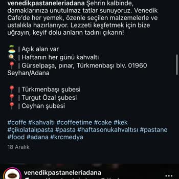 Venedik Pasta & Cafe'ye Rezervasyon Olmadan Giremezmişiz