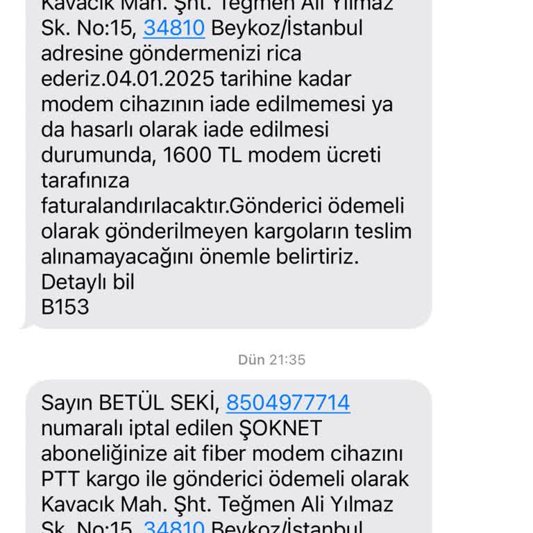 Yanlış Modem İadesi Ve Müşteri Hizmetleri Sorunu