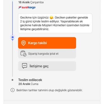 Sürat Kargo'nun Bitmeyen Teslimat Gecikmesi
