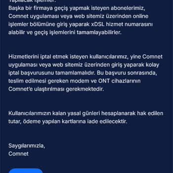 Hizmet Kesintisi Ve İade Talebi Hakkında Cevapsız Kalan Başvuru