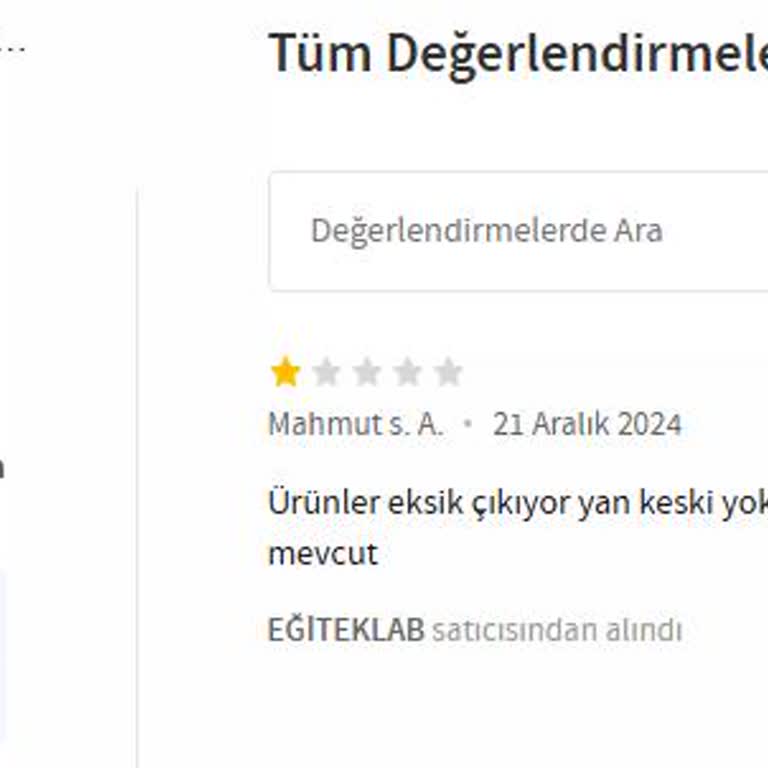 Eksik Ürün Gönderimi Ve İade Sorunu