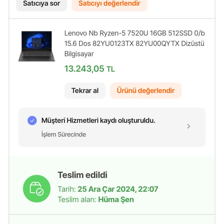Teslim Edilmeyen Bilgisayar Ve Kayıp Kargo Sorunu