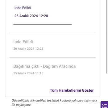Yanlış Teslimat Mesajı Ve İptal Sorunu