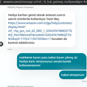 Amazon'da Hediye Kartı Sorunu Ve İade Zorluğu