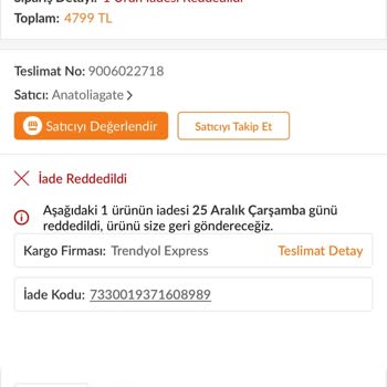 Trendyol'dan İade Sorunu: Güven Sarsan Deneyim