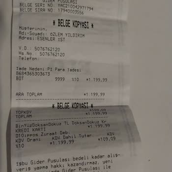 Yanlış Ürün İşlemi Ve Geciken Para İadesi Sorunu