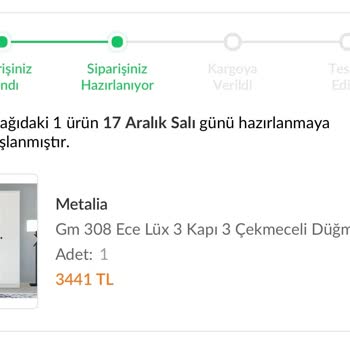 Dolap Siparişi Hala Kargoya Verilmedi Mağdur Edildim