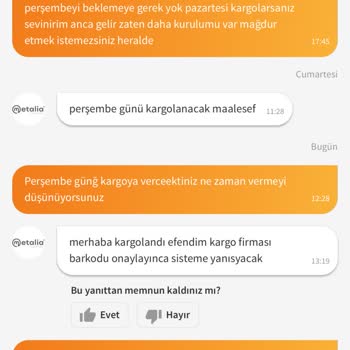 Dolap Siparişi Hala Kargoya Verilmedi Mağdur Edildim
