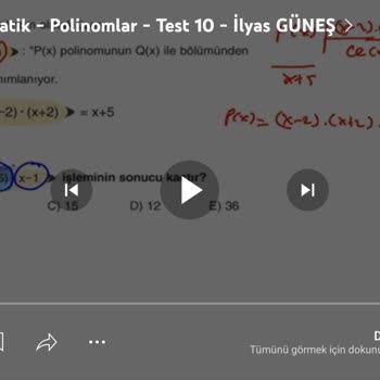 AYT Matematik Soru Bankası Çözümleri Yanlış Videolarla Eşleşiyor