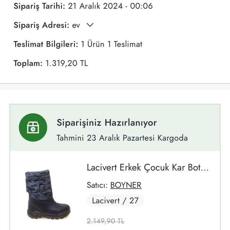 Boyner Mobil Siparişimde Kargo Karmaşası Ve Bilgi Eksikliği