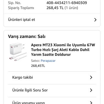 Perapazar Amazon'da Sipariş Gecikmesi Ve İletişim Sorunu