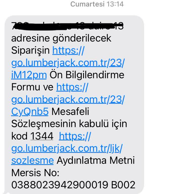 Lumberjack Mağazasından Teslimat Sorunu