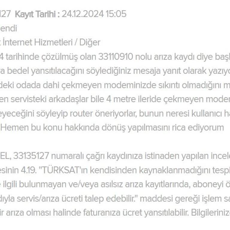 Modem Çekim Gücü Sorunu Ve Haksız Ücretlendirme