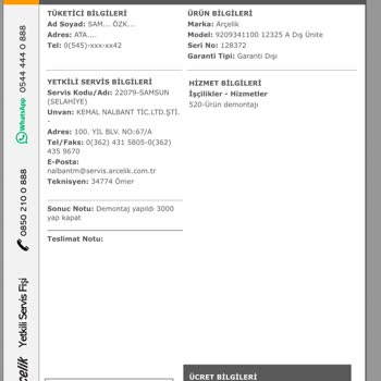 Yetkili Servis Ücret Farkı Ve Fatura Sorunu