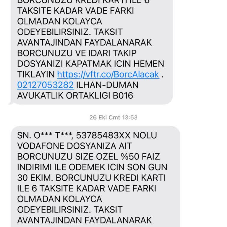 Hatalı Borç Mesajlarıyla Rahatsız Ediliyorum