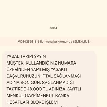 Sahte Yasal Takip Mesajıyla Mağduriyet