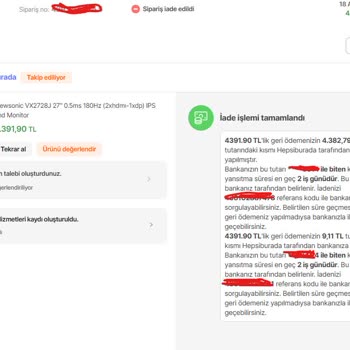 Ürün İadesi Yerine Ücret İadesi Sorunu