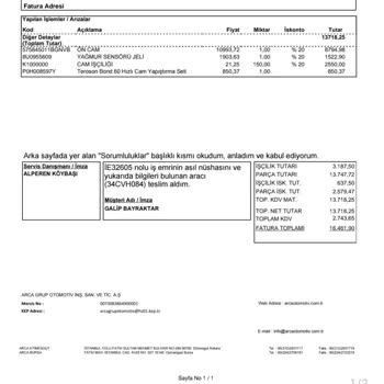 Doğa Sigorta Kasko Sigortası Kapsamında Ret Edilen Cam Değişimi Talebi